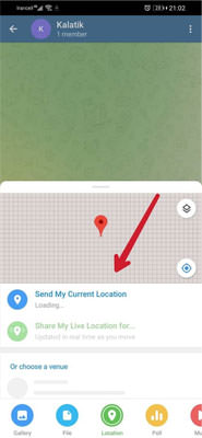 ارسال موقعیت مکانی از طریق تلگرام