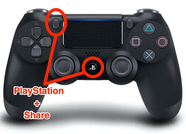 دکمه‌های Playstation و Share نگه دارید