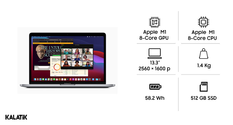 مشخصات لپ تاپ مک پرو 13 اینچی 2020