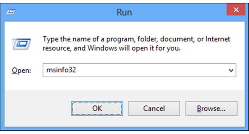 msinfo32 را در کار Run تایپ کنید