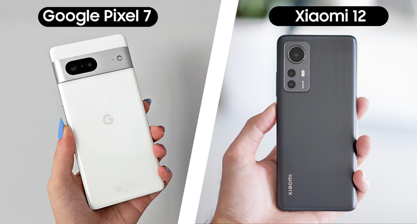 مقایسه طراحی گوشی های شیائومی 12 و پیکسل 7 