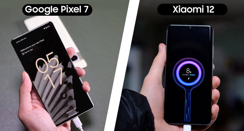 مقایسه باتری گوشی های شیائومی 12 و پیکسل 7