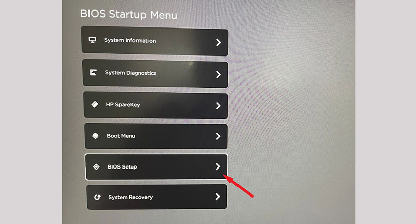 گزینه bios setup را باز کنید.