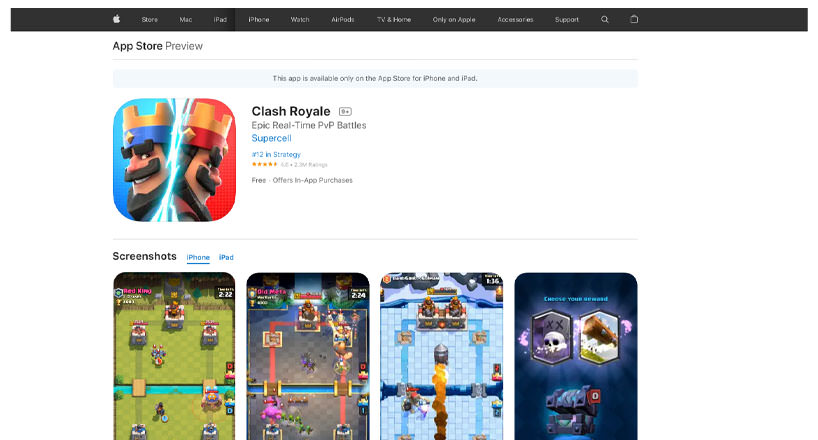 بازی آیفون clash royale