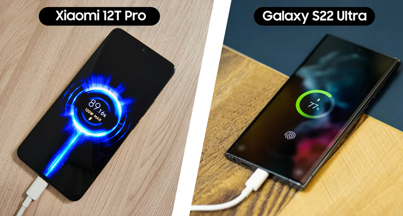 مقایسه باتری گوشی Galaxy Galaxy S22 Ultra 5G با Xiaomi 12T Pro