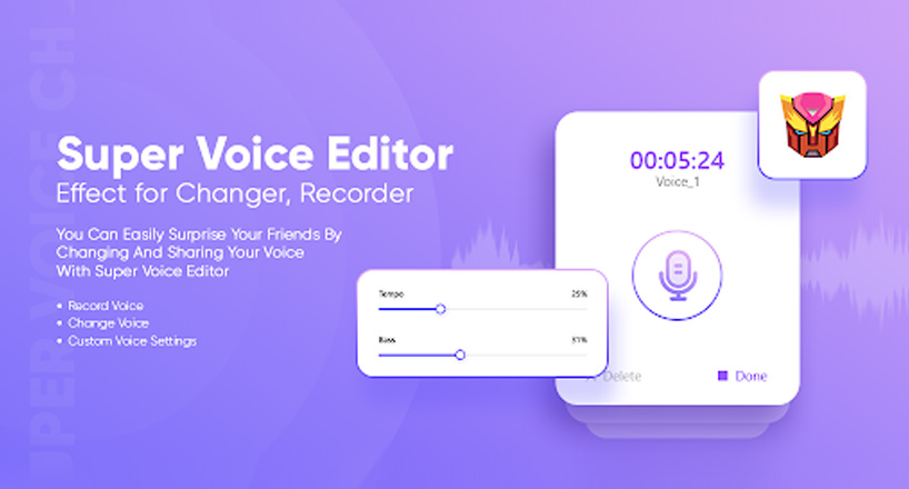  برنامه تغییر صدا Super Voice Editor