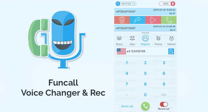 برنامه تغییر صدا Funcall – Voice Changer & Rec
