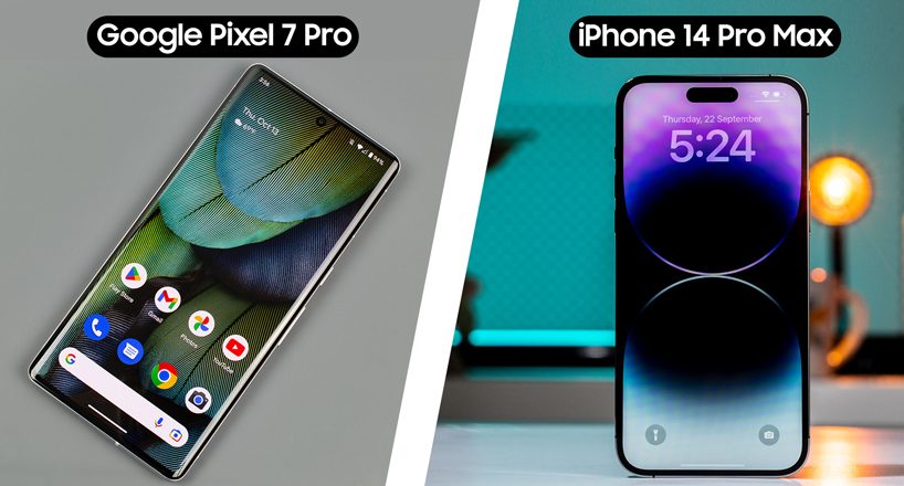 مقایسه صفحه نمایش iPhone 14 Pro Max VS Google Pixel 7 Pro