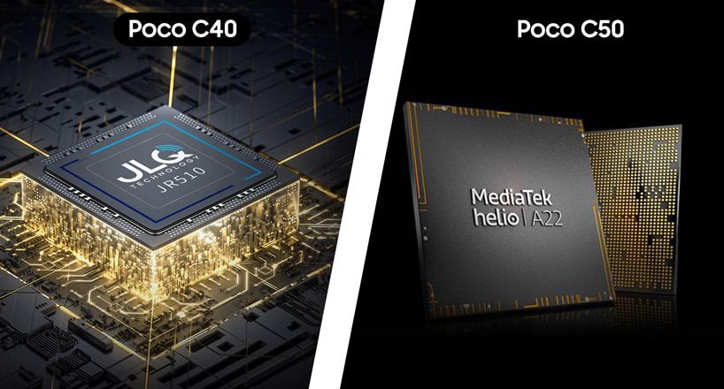 مقایسه سخت افزار گوشی شیائومی پوکو C50 با پوکو C40