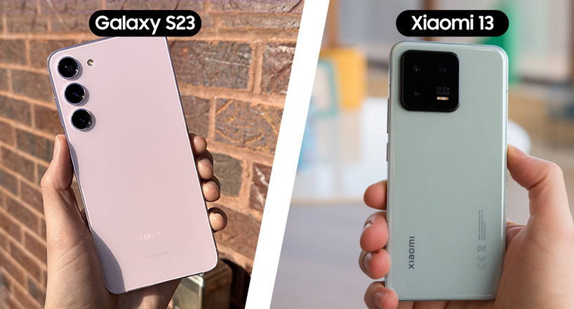 مقایسه طراحی دو گوشی گلکسی S23 با Xiaomi 13
