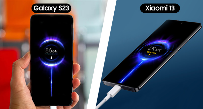 مقایسه باتری گوشی سامسونگ گلکسی اس 23 با گوشی Xiaomi 13
