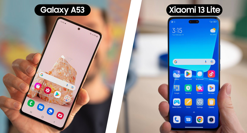 مقایسه صفحه نمایش Galaxy A53 با Xiaomi 13 Lite