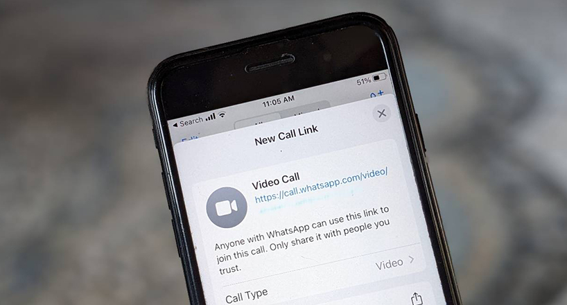 لینک جدید قابلیت call links واتساپ