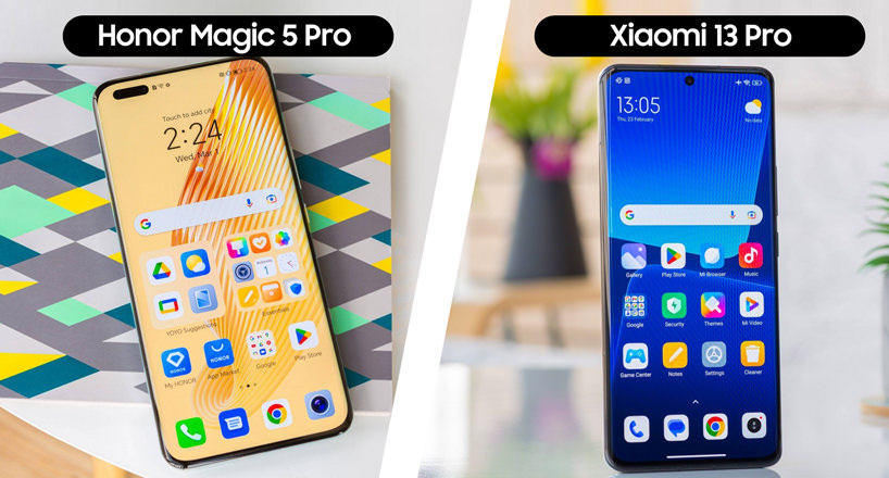مقایسه صفحه نمایش Magic 5 Pro با Xiaomi 13 Pro