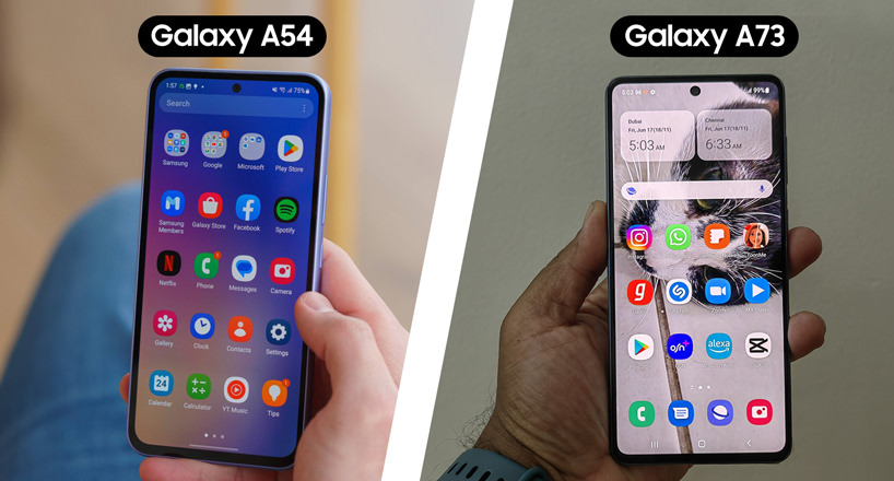 مقایسه نرم افزار دو گوشی میان رده A54 و A73 سامسونگ