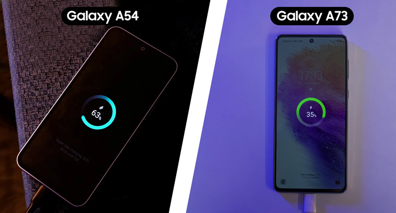 تفاوت باتری و شارژر دو موبایل Samsung Galaxy A54 با Samsung Galaxy A73