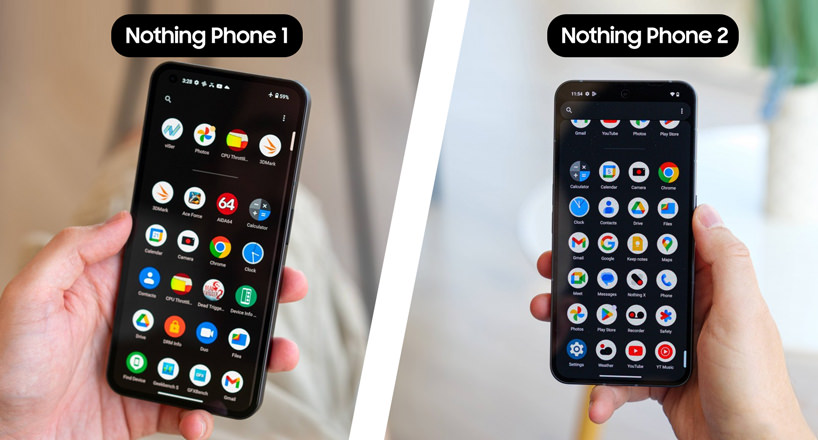 مقایسه نرم افزار دو گوشی فون 1 با فون 2 ناتینگ