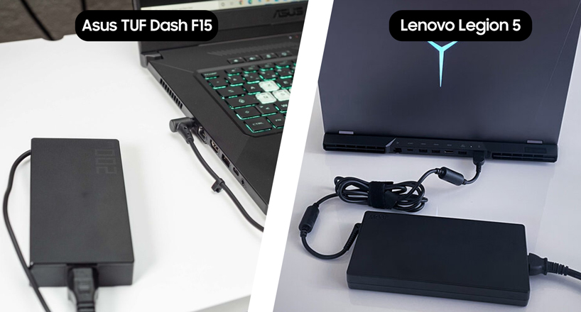 مقایسه باتری لپ تاپ TUF Dash F15 ایسوس با Legion 5 Pro