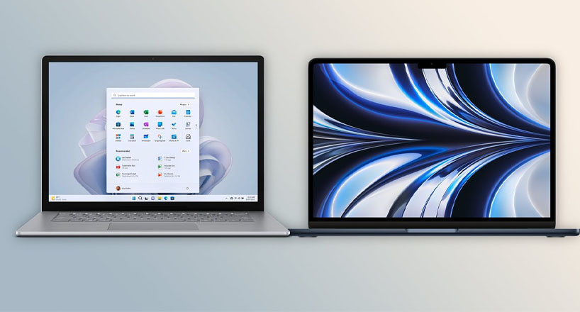 مقایسه نمایشگر لپ تاپ های اپل با مایکروسافت
