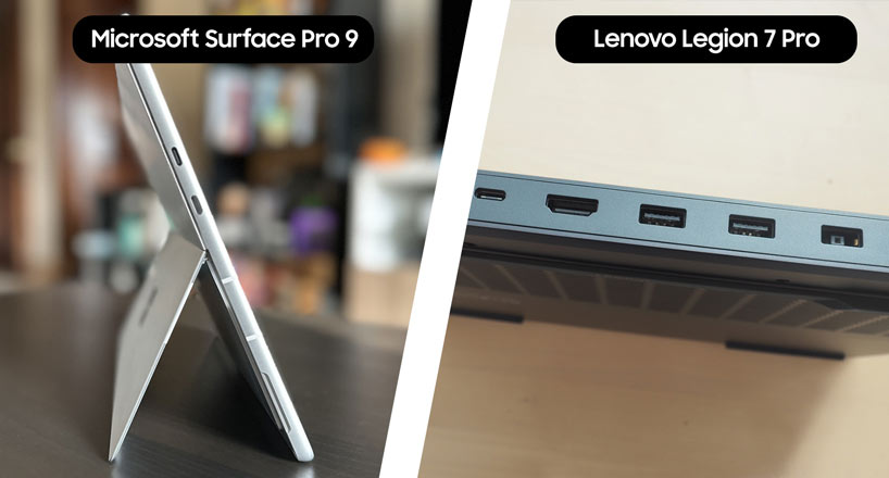 مقایسه سخت افزار لپ تاپ مایکروسافت با لنوو