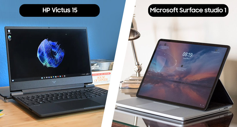مقایسه نمایشگر لپ تاپ مایکروسافت با لپ تاپ اچ پی