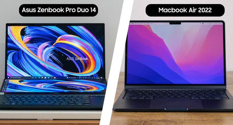 مقایسه نمایشگر لپ تاپ ایسوس با اپل