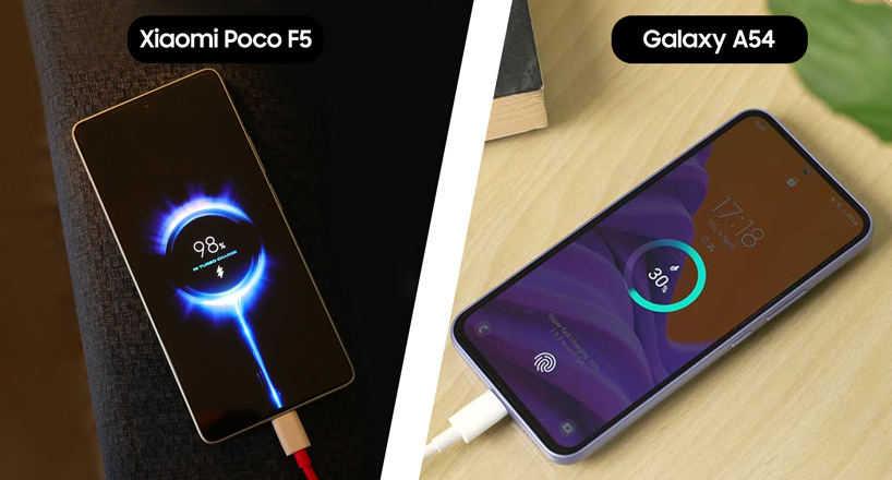 مقایسه باتری گوشی Poco F5 با A54