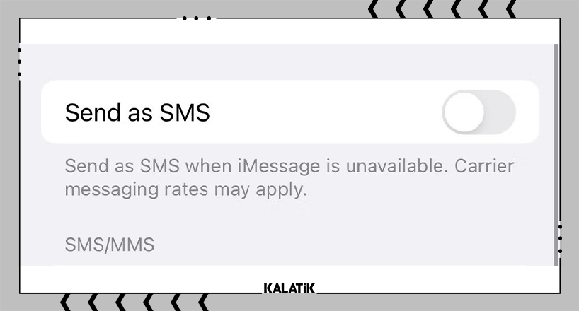Send as SMS را روشن کنید