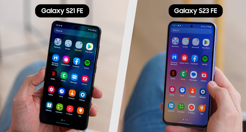 مقایسه نرم افزار Galaxy S23 FE با Galaxy S21 FE