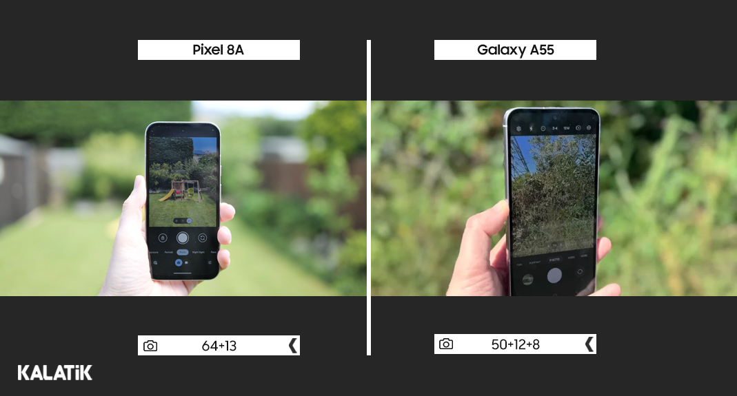 مقایسه پیکسل 8A با سامسونگ A55 از نظر دوربین