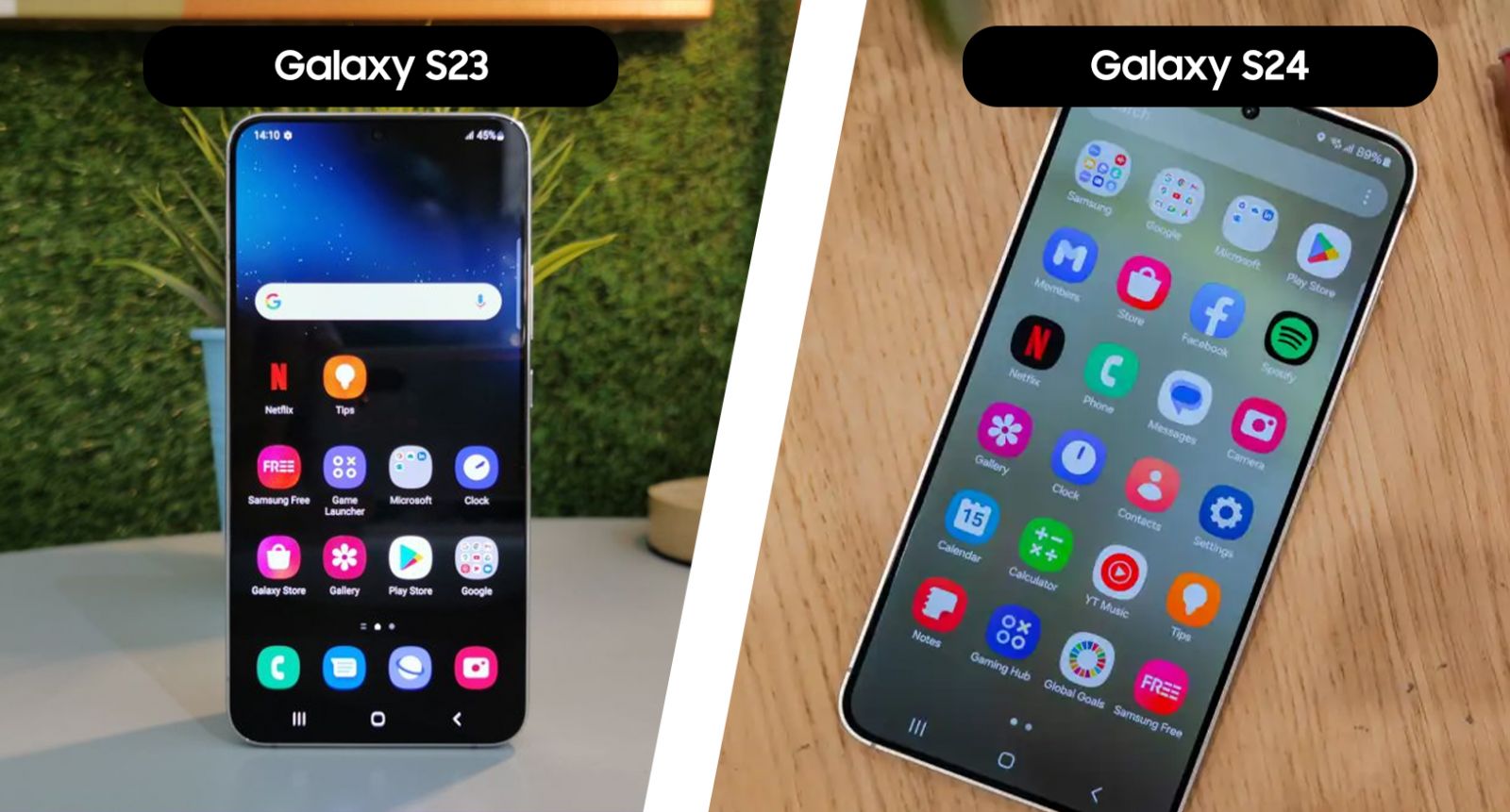 مقایسه صفحه نمایش گوشی Galaxy S24 با گوشی Galaxy S23 