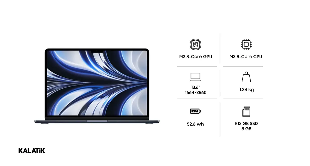 لپ تاپ 13.6 اینچی اپل مدل MacBook Air 2022