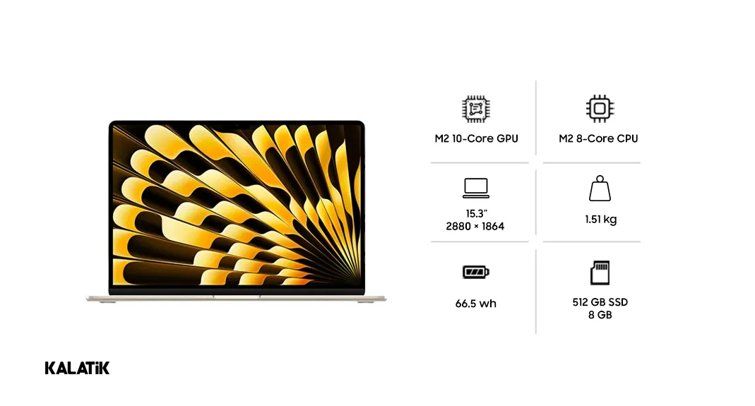 لپ تاپ ۱۵.۳ اینچی اپل مدل MacBook Air 2023