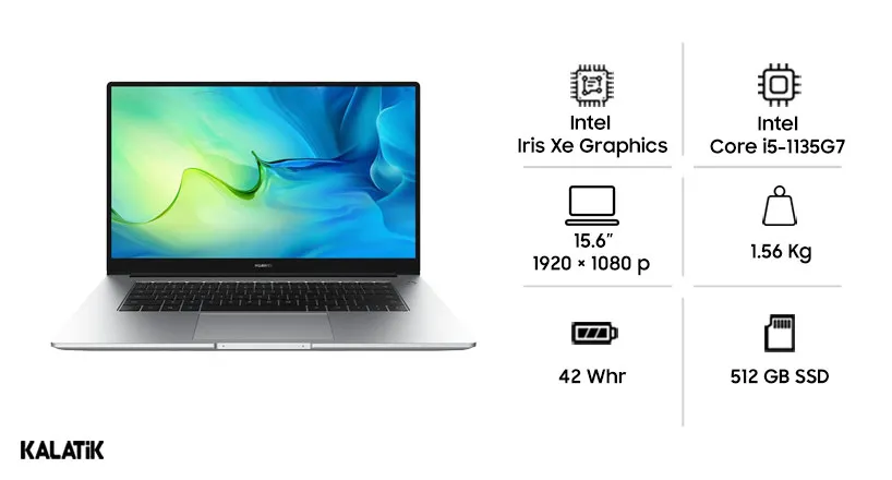 لپ تاپ هواوی مدل MateBook D15 Core i5 (2021)