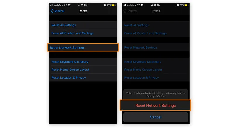 Reset Network Settings