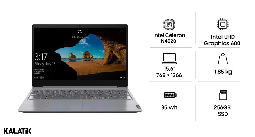 لپ تاپ لنوو مدل V15 IGL N4020 4GB 256GB SSD