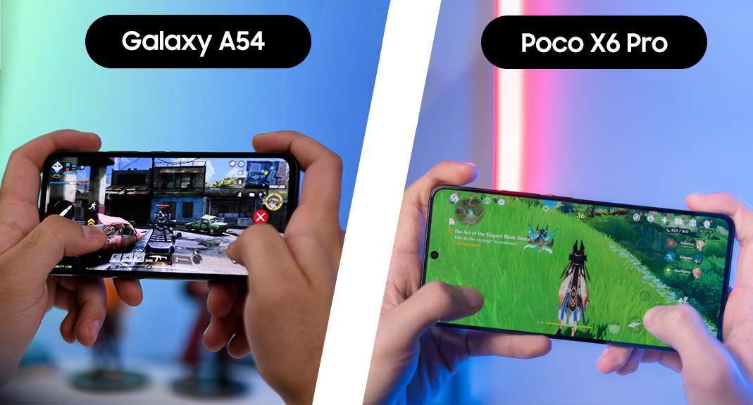 مقایسه سخت افزار دو گوشی Galaxy A54 با Poco X6 Pro