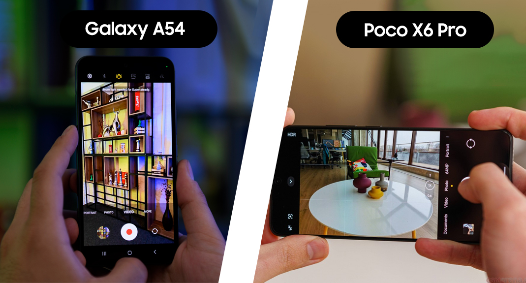 مقایسه دوربین گوشی گلکسی A54 سامسونگ با گوشی پوکو X6 پرو شیائومی