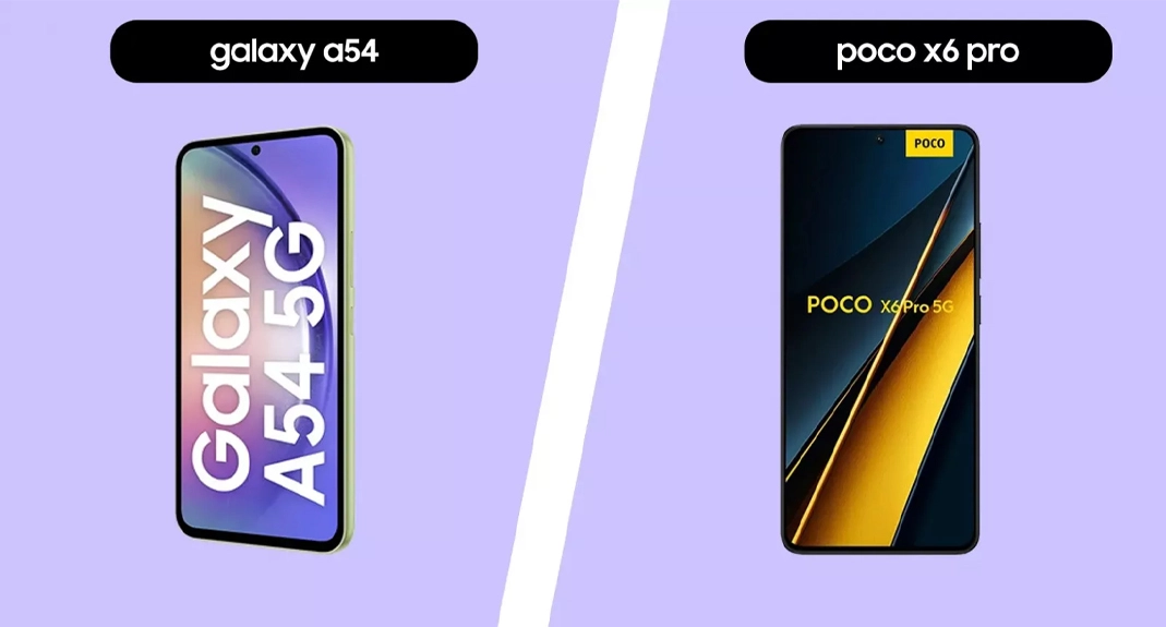 مقایسه طراحی ساخت دو گوشی گلکسی a54 با پوکو x6 پرو