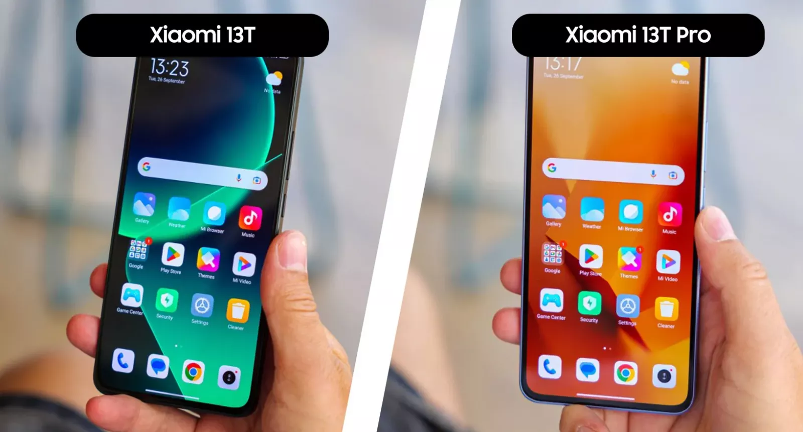 مقایسه صفحه نمایش گوشی 13 تی و 13 تی پرو