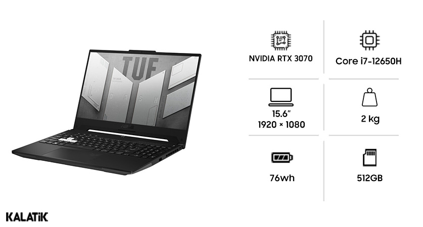 لپ تاپ 15.6 اینچی ایسوس مدل  TUF Dash FX517ZR