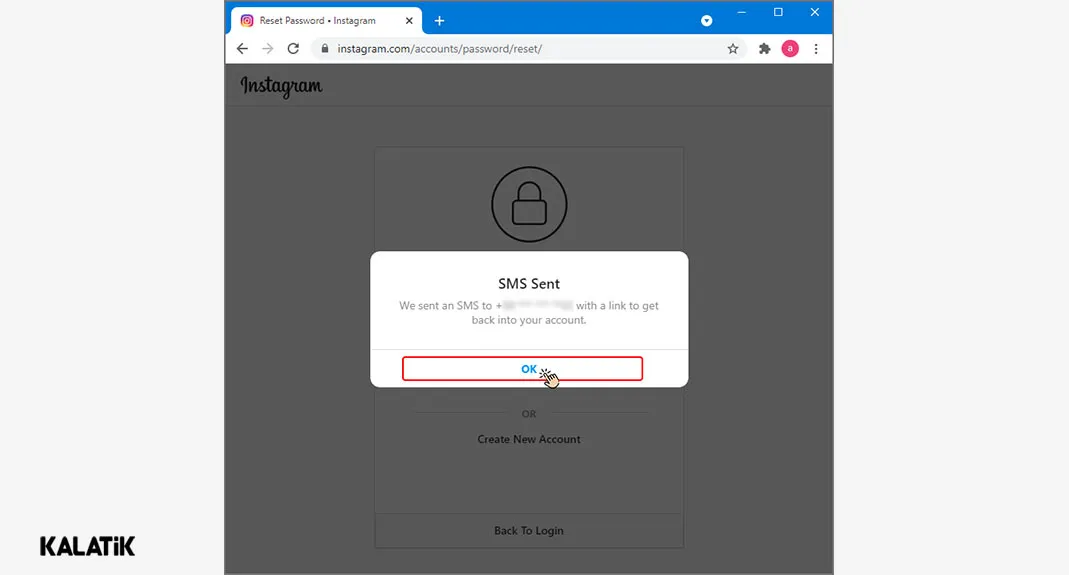 بازیابی رمز اینستاگرام از طریق اس ام اس